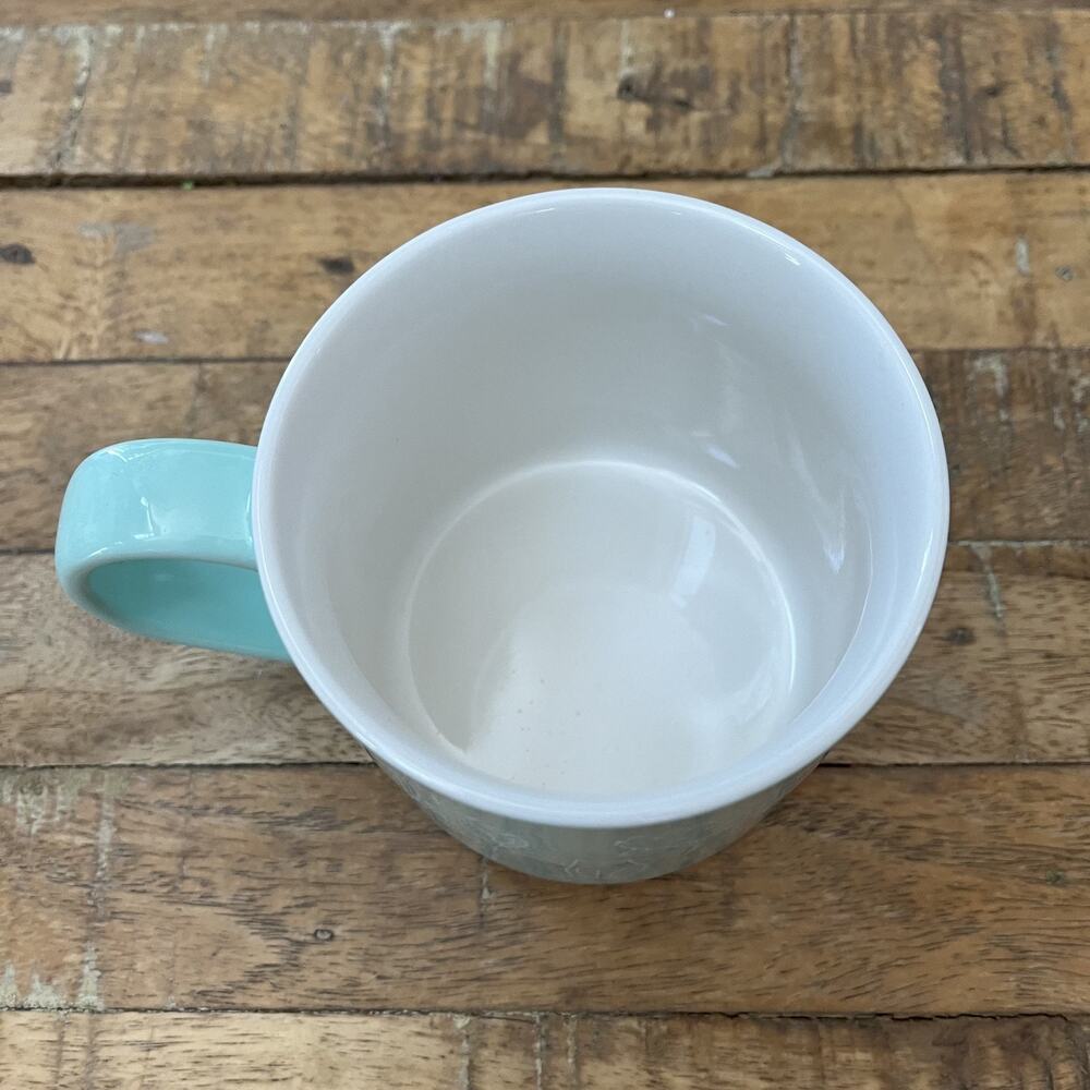 Parker Lane Mug Cat Person Coffee Tea Cup Mint Green Aqua 16 Oz Stoneware - Picture 5 of 10